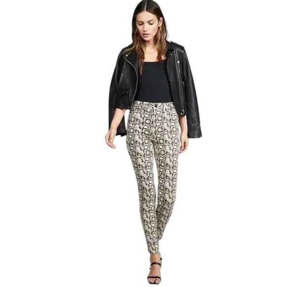 GOOD AMERICAN Good Legs Snakeskin High Waist Skinny Jeans - Size 6/28 - Picture 1 of 9